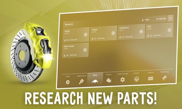 Car Company Tycoon Mod APK Unlimited Research