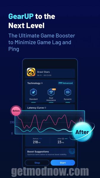 GearUP Game Booster Lower Lag Mod APK
