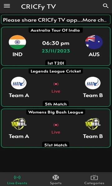CricFree TV App Android