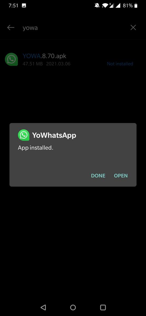 Yo Whatsapp latest version 9.82 APK